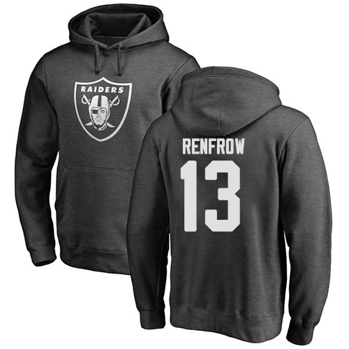 Men Oakland Raiders Ash Hunter Renfrow One Color NFL Football #13 Pullover Hoodie Sweatshirts->oakland raiders->NFL Jersey